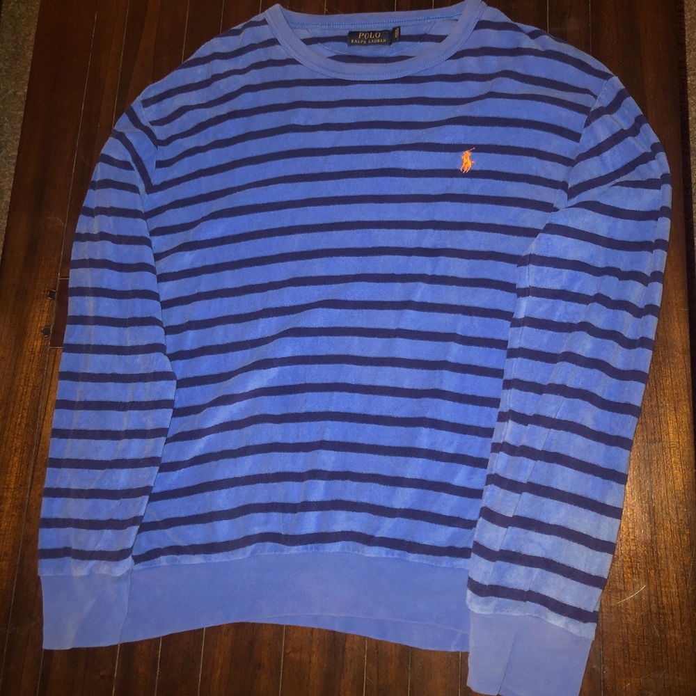Carolina blue/ light royal RL French terry sweater